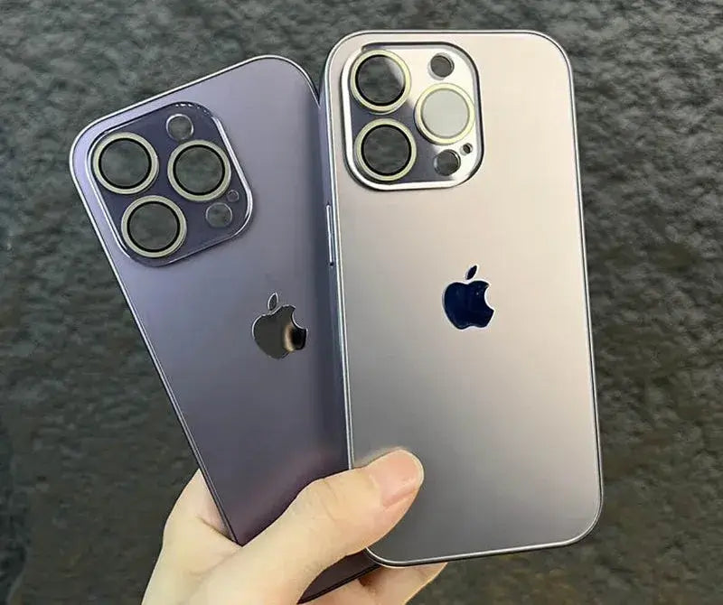 Elektropläterat Matt Akryl Glas iPhone Skyddsfodral