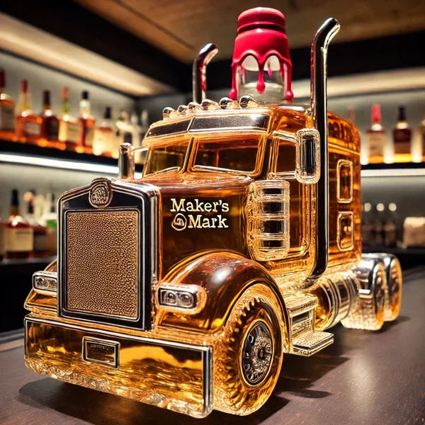 Exklusiv whiskeykaraffformad som en tradare med tillhörande glas