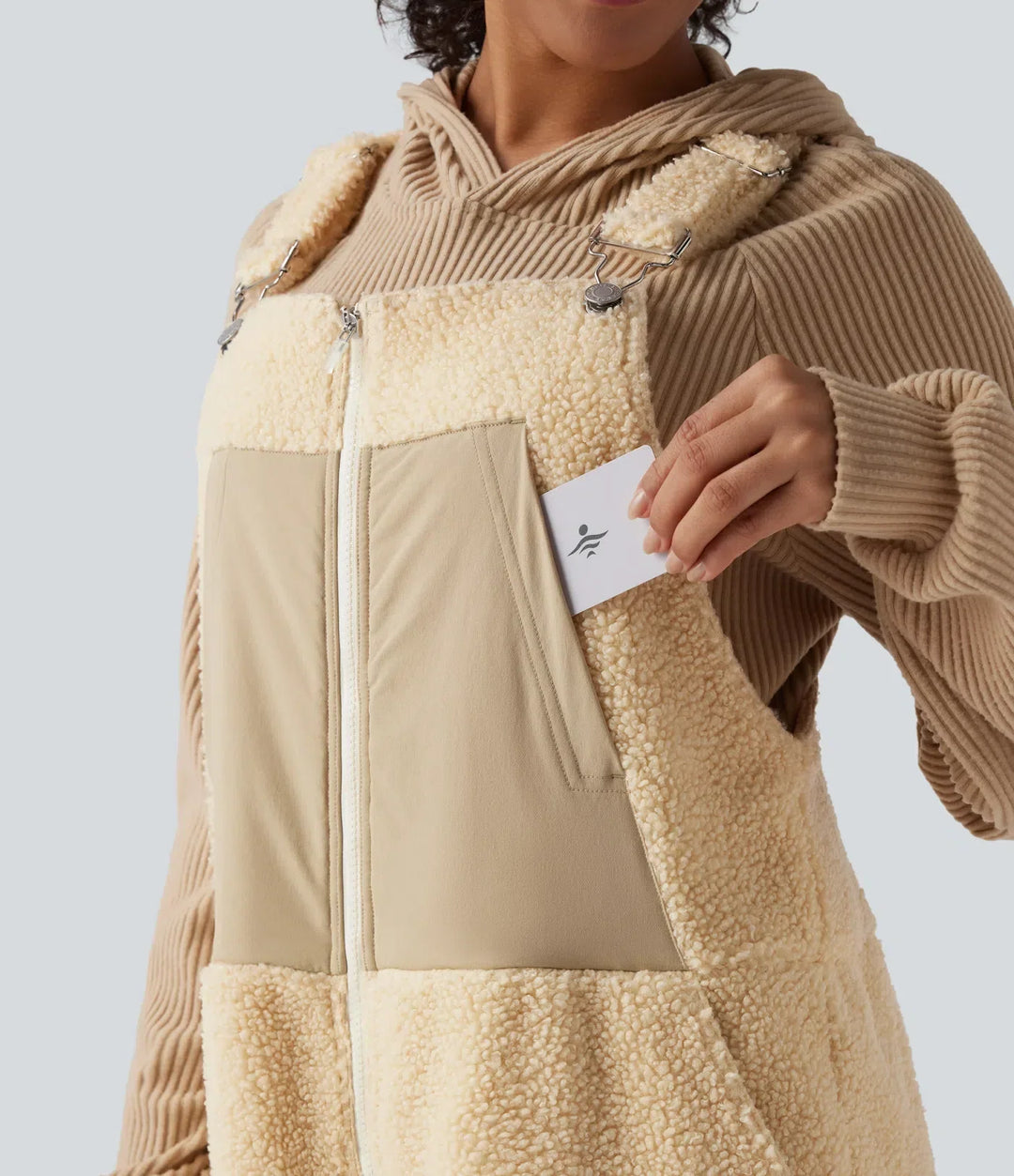 Sherpa overall för dam med justerbara axelband i mjuk och varm design