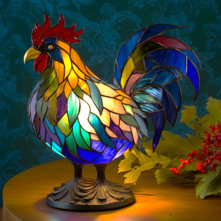 Stämningsfull bordslampa i glas med djurlampa-inspirerat 3D-mönster