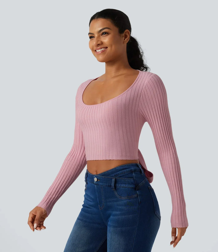 Rosa damtröja med öppen rygg och elegant knytning baktill