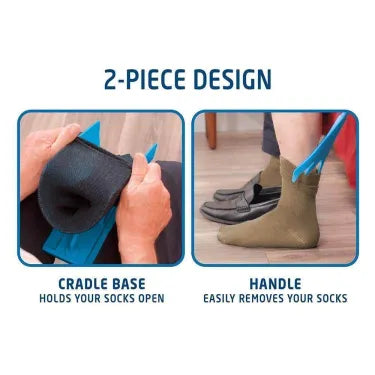 Tvådelad design med vagga och handtag för kompressionsstrumpor