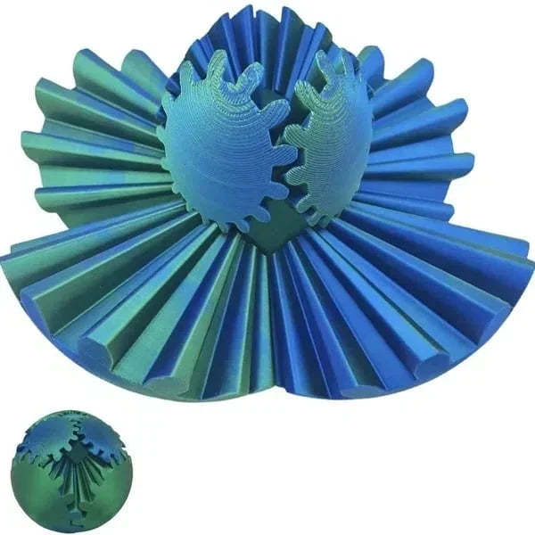 Unik 3d-utskriven fidget toy med mekanisk kugghjulsdesign