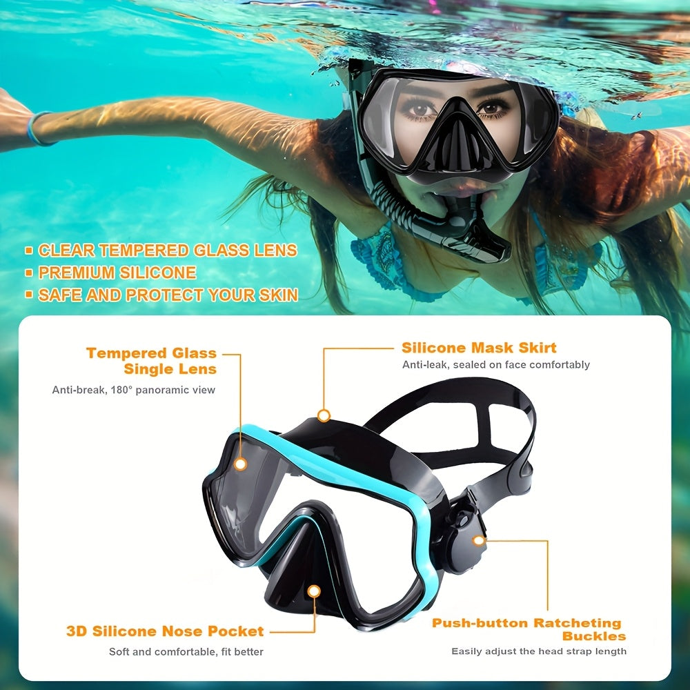 AquaClear dykmask och snorkelset för snorkling och dykning i havet
