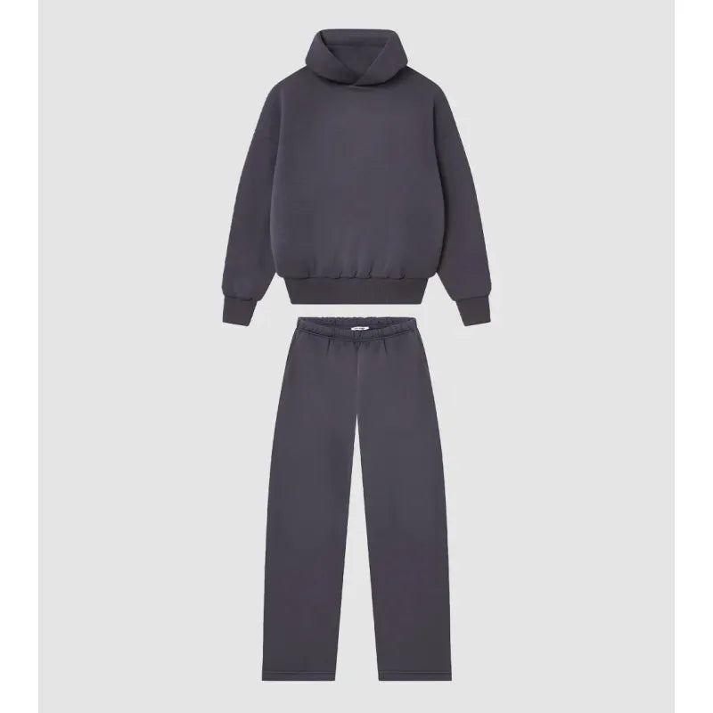Snygg hoodie med dragsko och ficka i ett bekvämt herrset