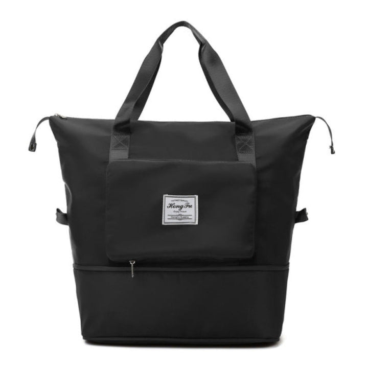 Svart handbagageväska i hopfällbar design framifrån