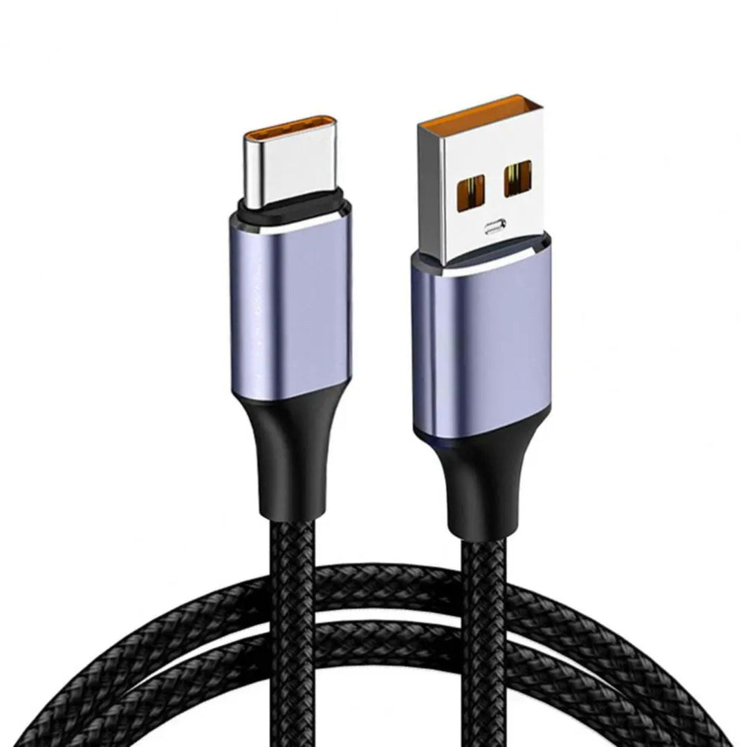 Flexibel och hållbar datakabel med USB-C anslutning i svart färg