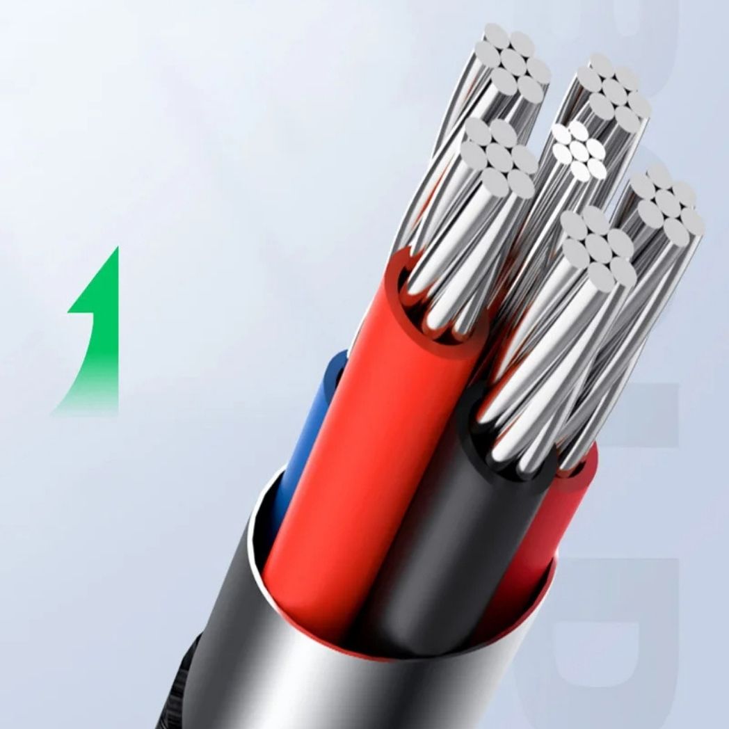 Produktbild som visar hela den flätade USB-C laddkabeln