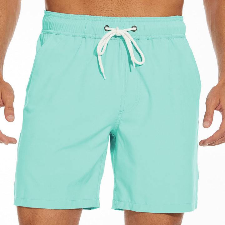 Trendiga herrbadshorts med innerbyxa för strand och badkläder