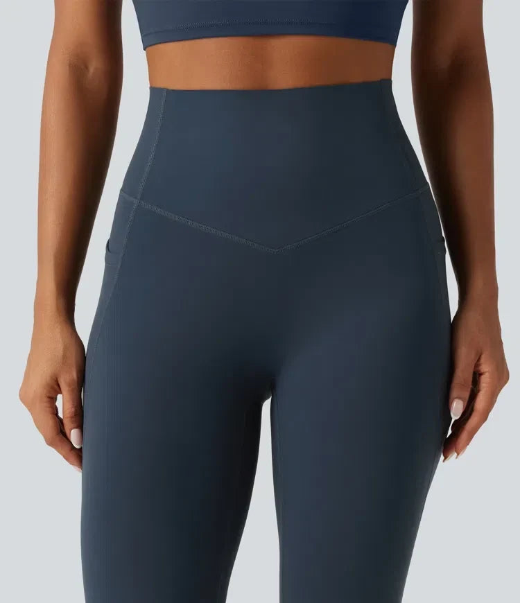 Snygga yogaleggings med fickor för dam, designade för fri rörlighet