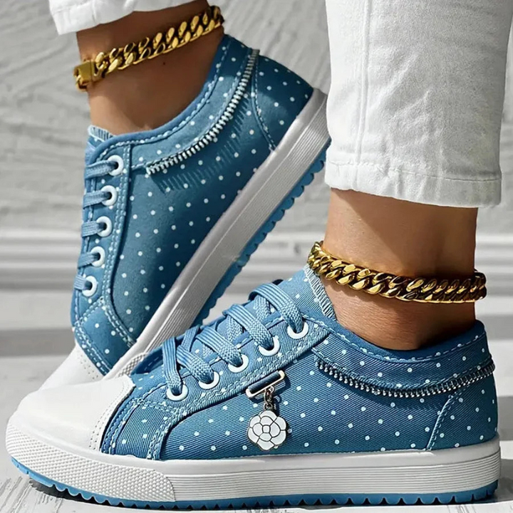 Lågvagns sneakers för dam i snygg blå nyans