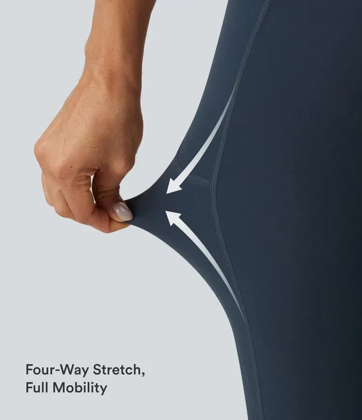 Svarta damtights med push up-effekt och bred linning för maximal komfort