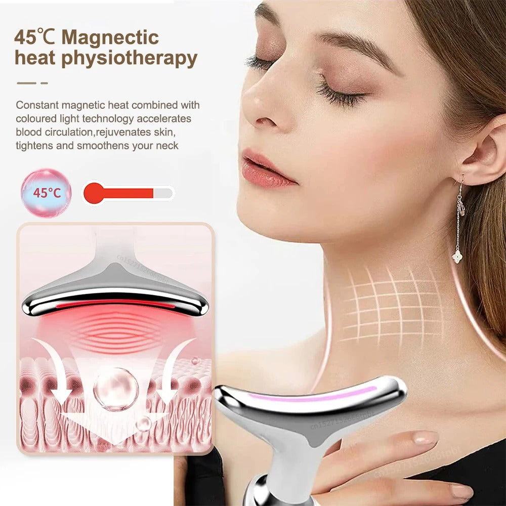 Närbild på apparaten med 45°C värmeterapi och rött ljus