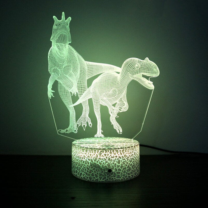 3D LED-dinosaurie med medföljande fjärrkontroll för färgbyte och ljusstyrka