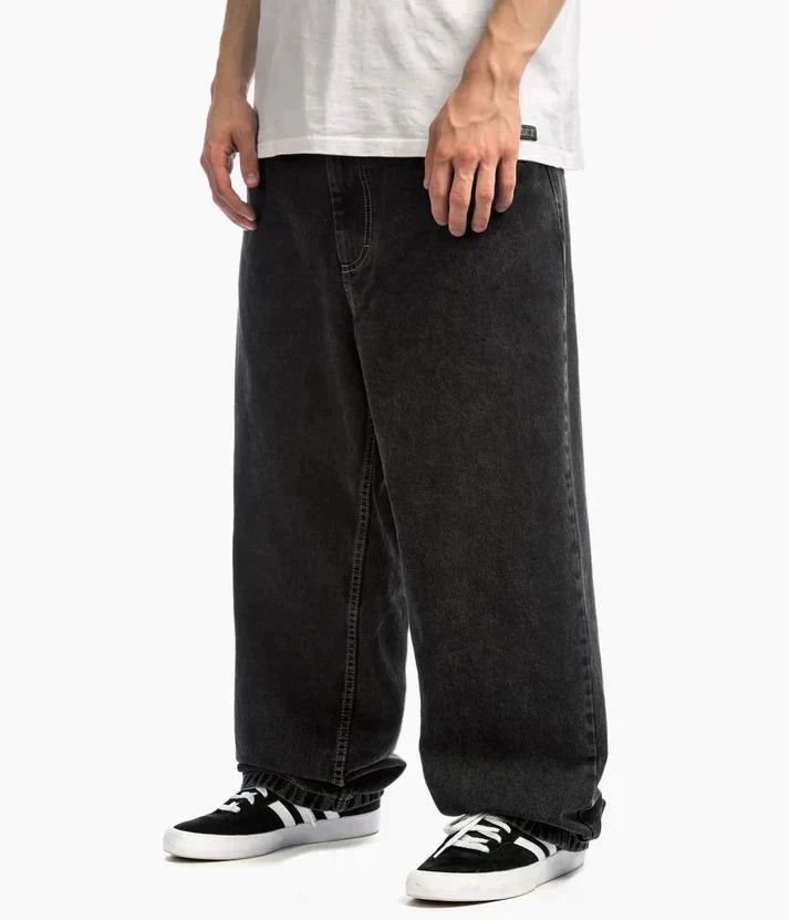 Stilrena svarta loose fit jeans för herrar