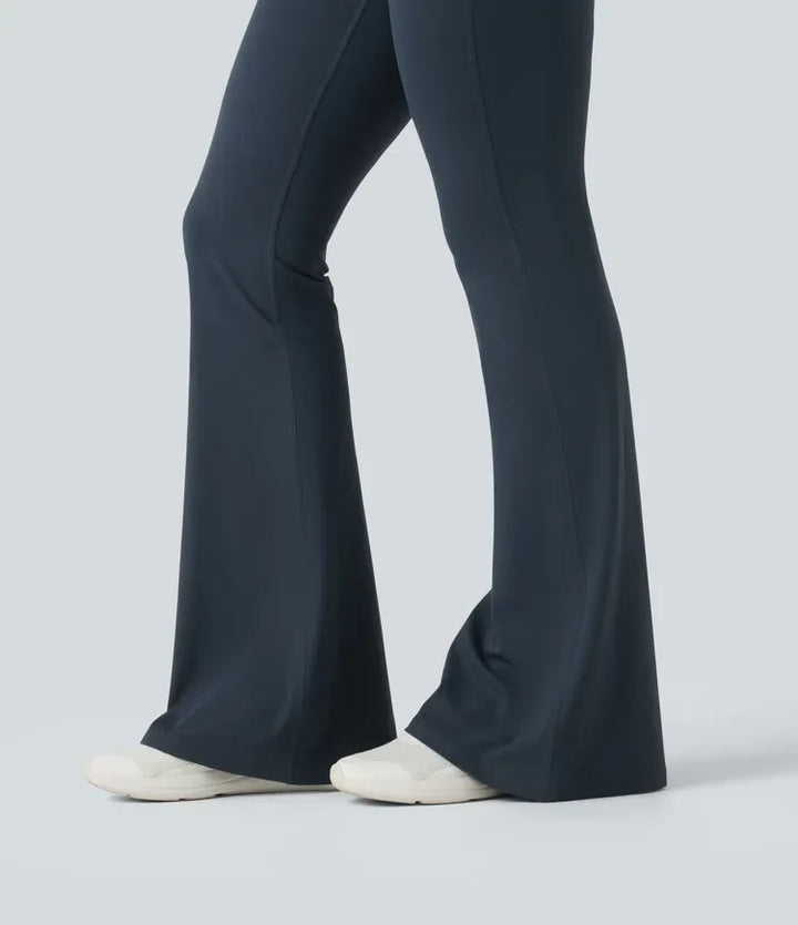 Högmidjade leggings för dam med skön passform och fickor