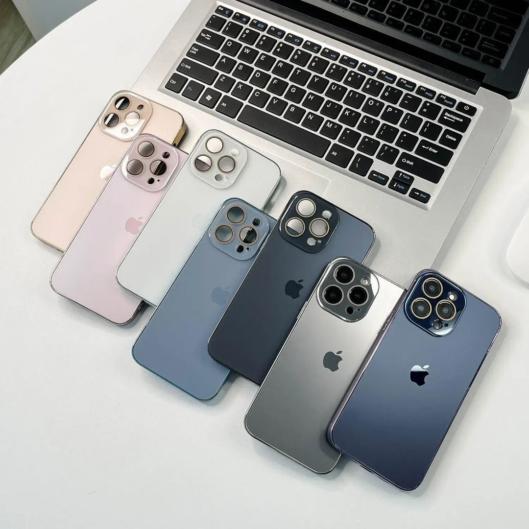 Elektropläterat Matt Akryl Glas iPhone Skyddsfodral