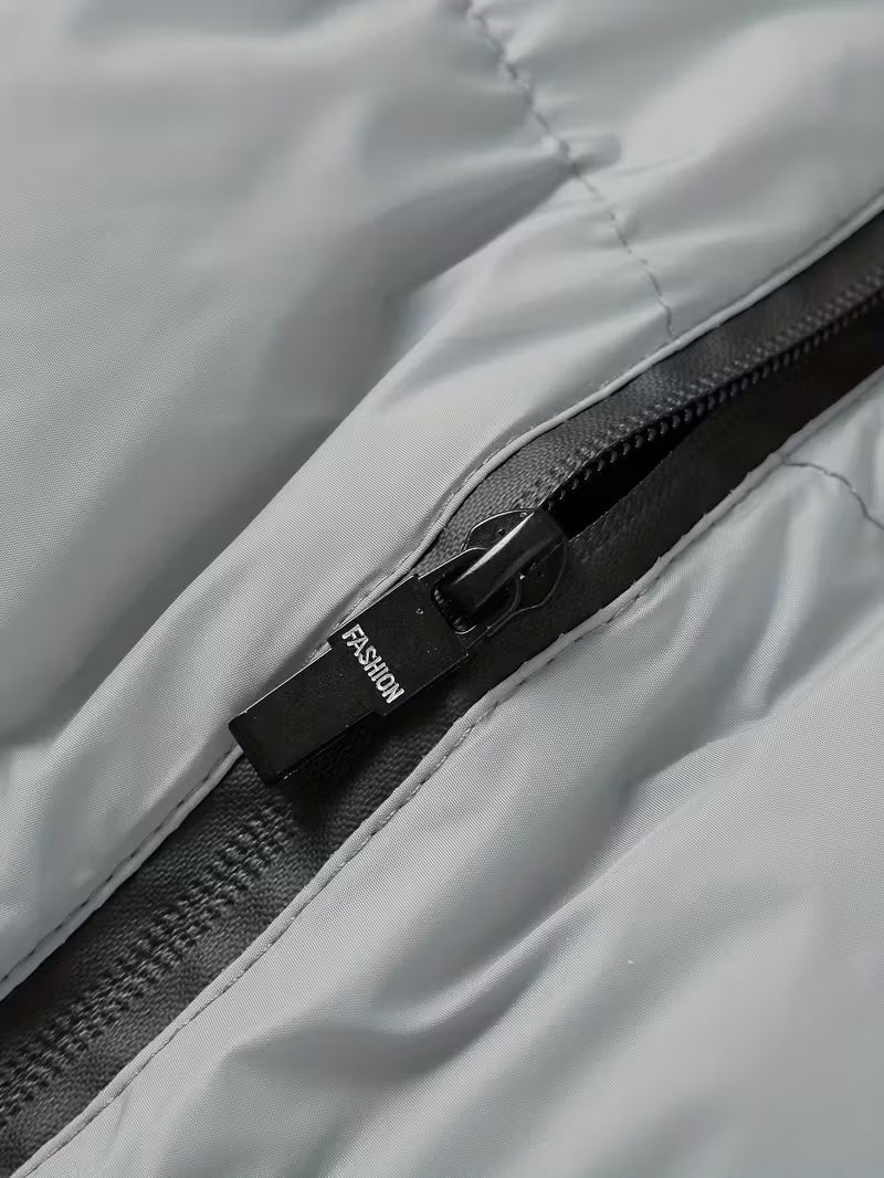 Funktionell ficka med dragkedja på vadderad vinterväst för herrar