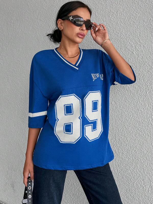 Svart och vit oversized baseballskjorta för dam i streetwear-stil