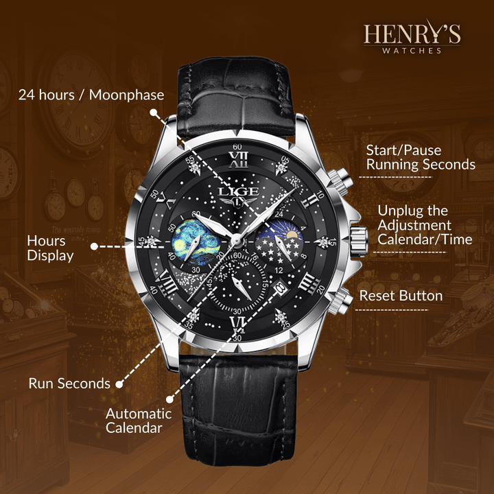 Elegant Moonphase Klocka