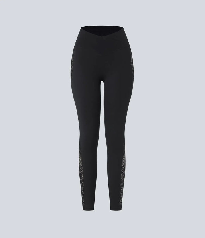 Slutbild på damernas favoritleggings med hög midja och spets