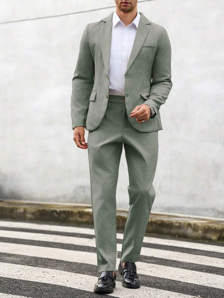 Enzo lätt sommarset för herr i beige färg, komplett med kavaj och byxor