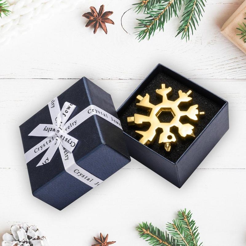18-i-1 snöflinga multiverktyg i rostfritt stål, kompakt och hållbart med silverfinish, perfekt för gör-det-självare och trädgårdsentusiaster