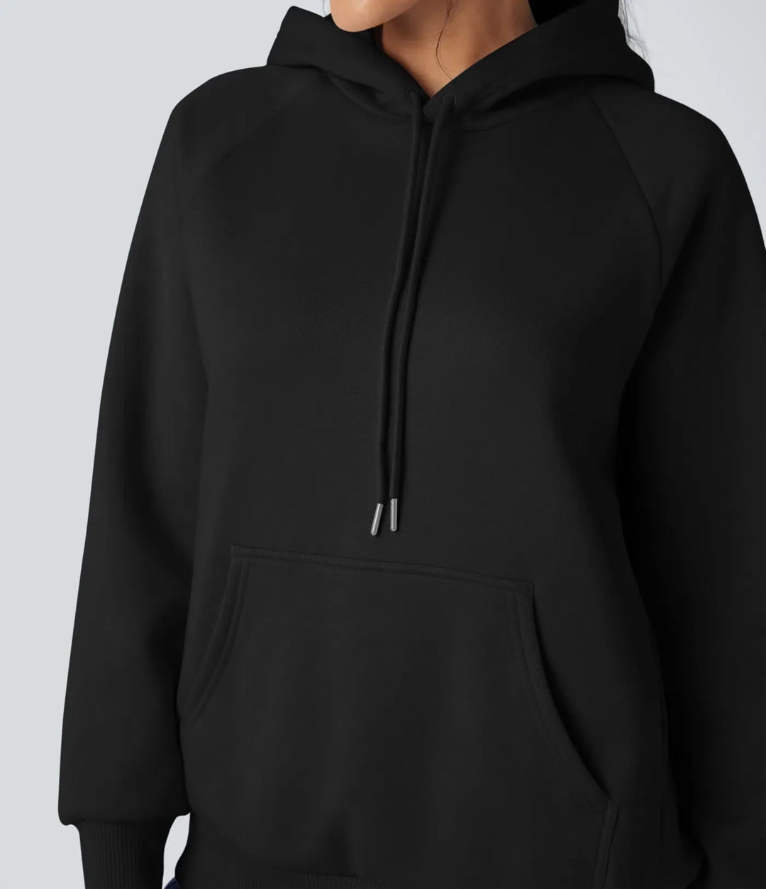Beige huvtröja för dam med avslappnad passform och mysig fleece