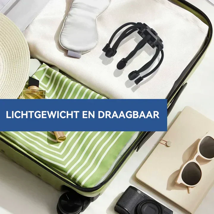 Portabel elektrisk massager för hårbotten med roterande massagemunstycken