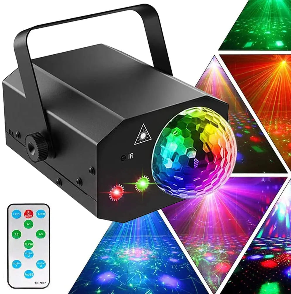 2-i-1 laser discokula med fjärrkontroll och ljuseffekter