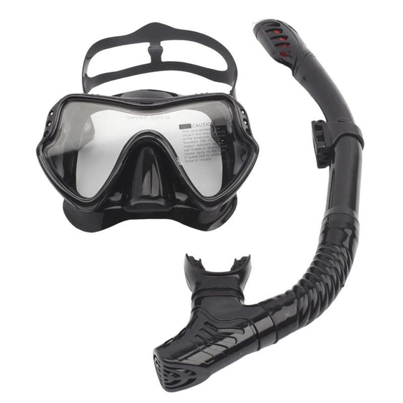 Svart cyklop och snorkelset för vuxna vattenaktiviteter