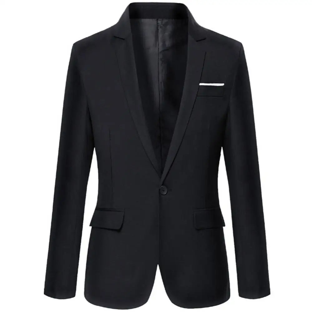 Svart slim fit blazer för män upphängd