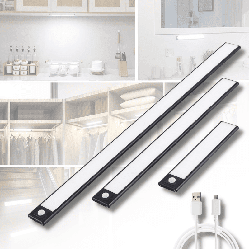 Trådlösa LED-strips med rörelsesensor i olika längder och USB-kabel