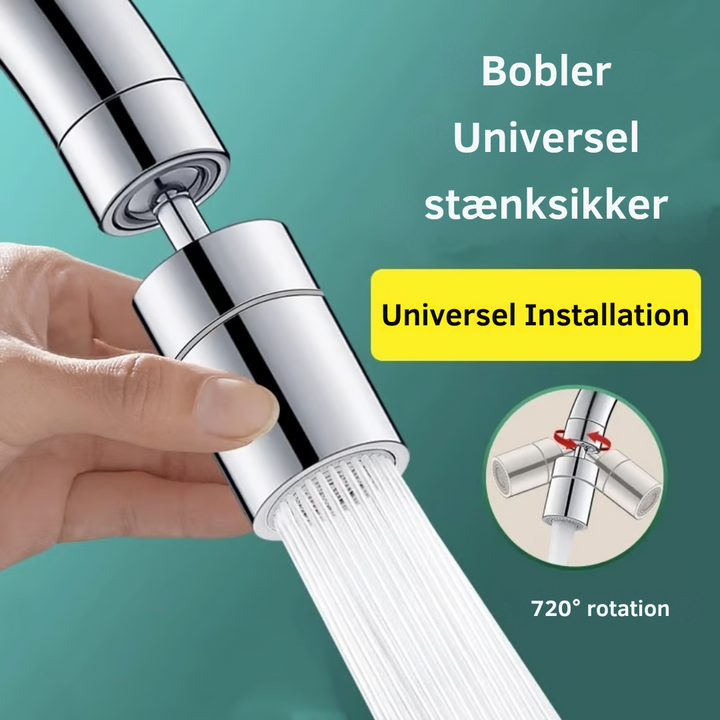 Närbild på det roterande kranmunstyckets justerbara luftningsfunktion