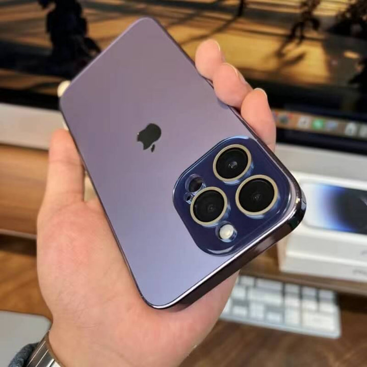 Elektropläterat Matt Akryl Glas iPhone Skyddsfodral