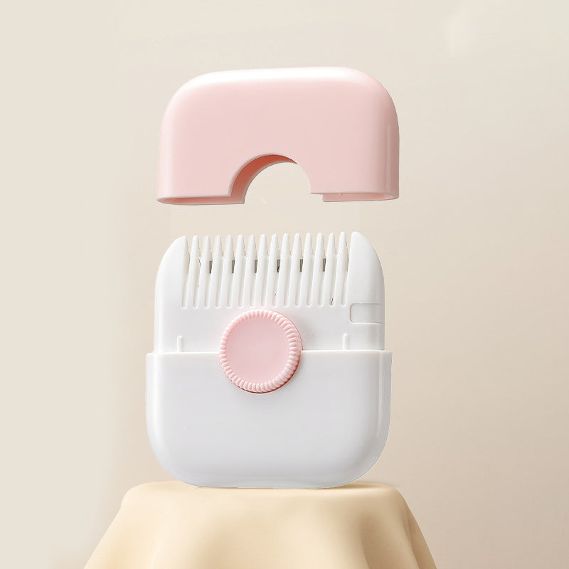 "2-i-1 hårkamtrimmer med kombinerad kam och trimmer, designad i hållbar ABS-plast, finns i flera färger."