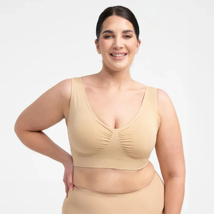 Dam i beige bekväm vardags-bh