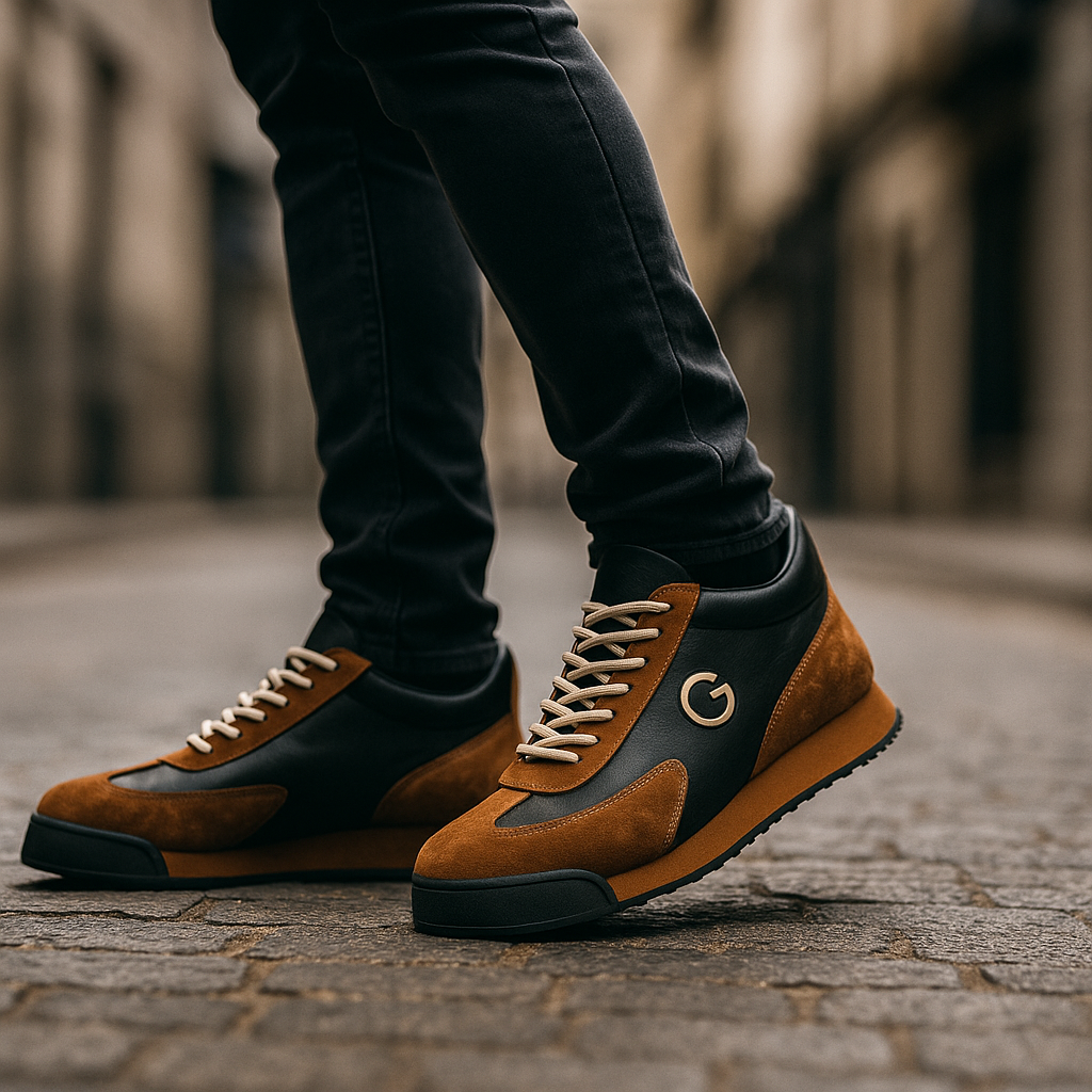 Moderna vardagssneakers för herr i svart design med bekväm passform