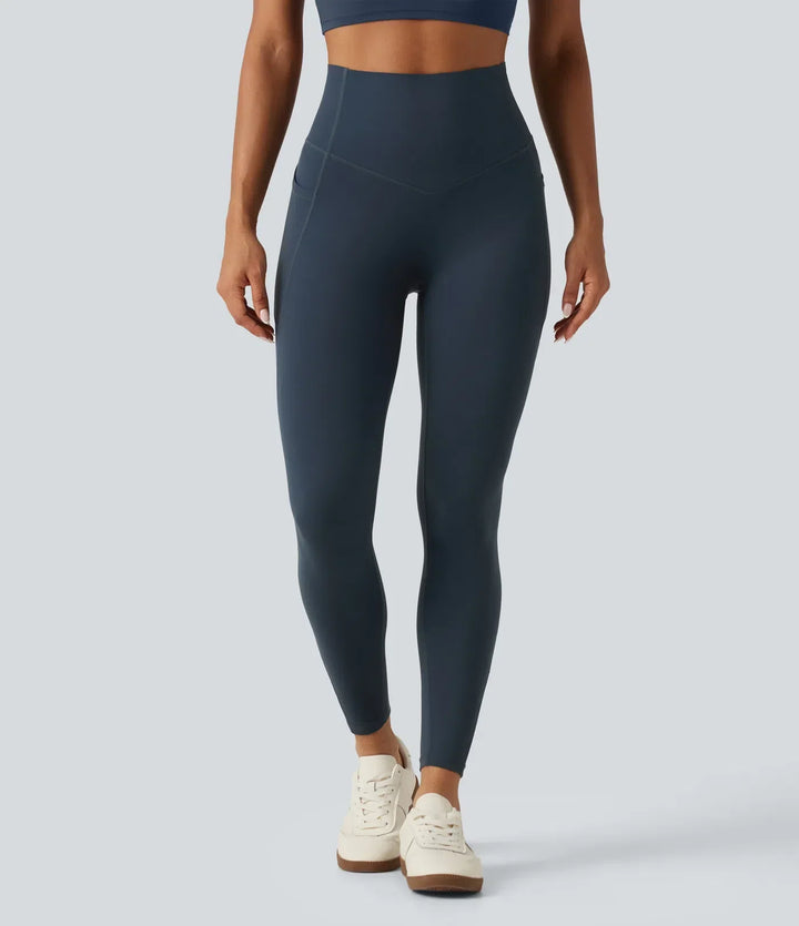 Mjuka yogabyxor med hög midja och smickrande magkontroll för dam