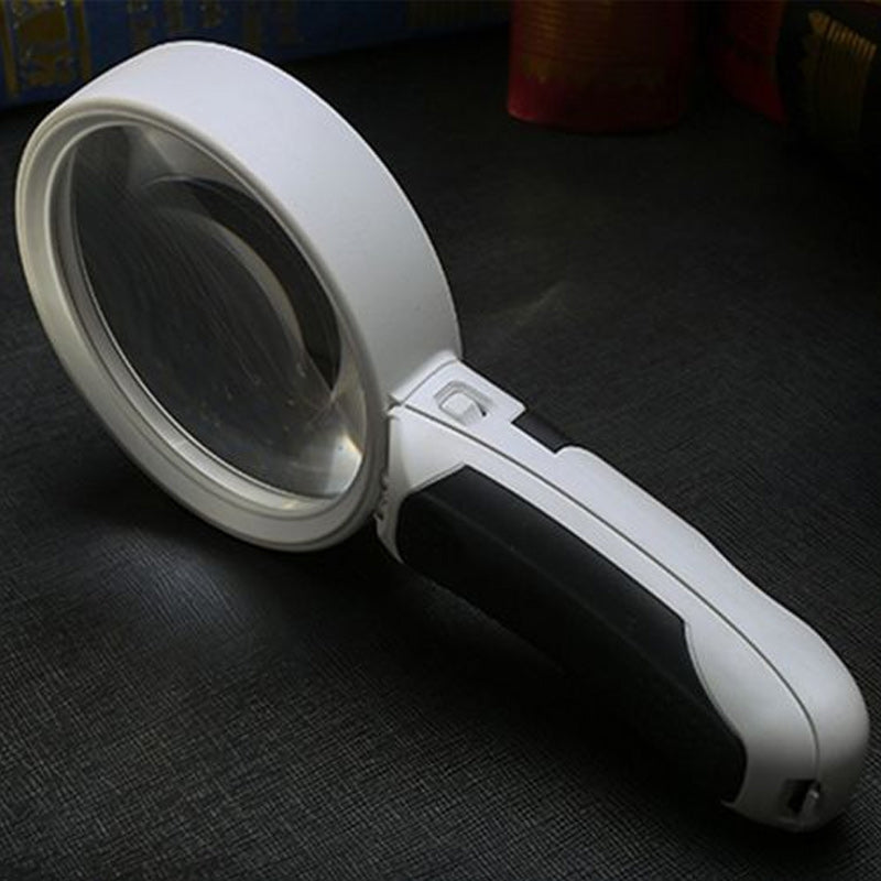 20x förstoringsglas med LED-ljus; 80 mm akryllins, lätt design, perfekt för detaljerad syn och läsning för äldre.