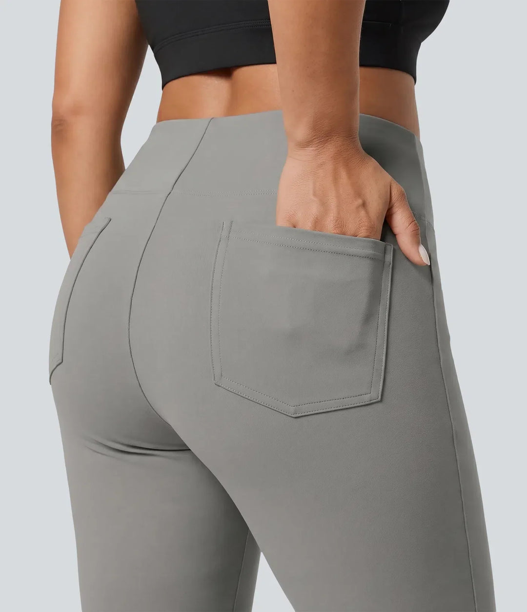 Trendiga plus size byxor för dam med hög midja och snyggt fall