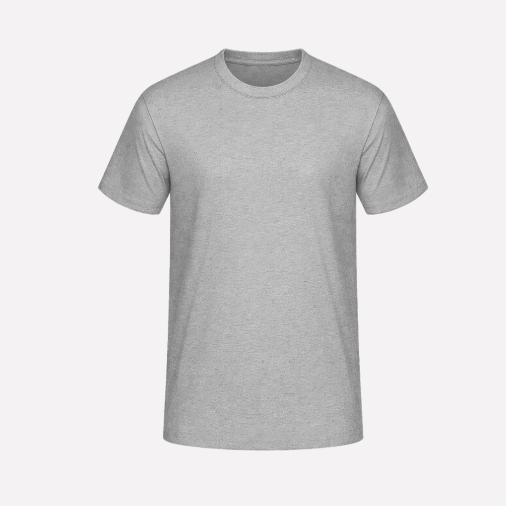 Grå melerad t-shirt med rund halsringning