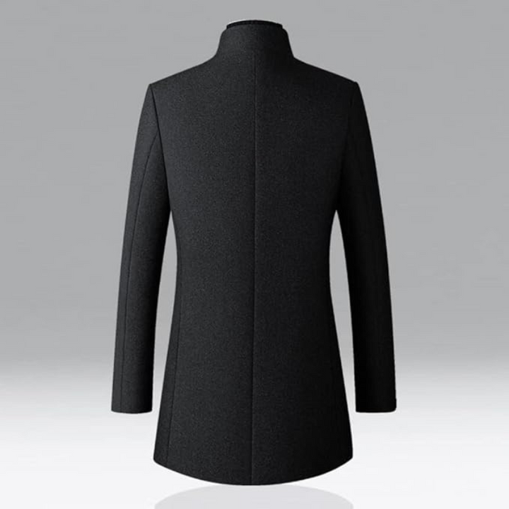 Modeinriktad trenchcoat för herr i marinblå färg nyans