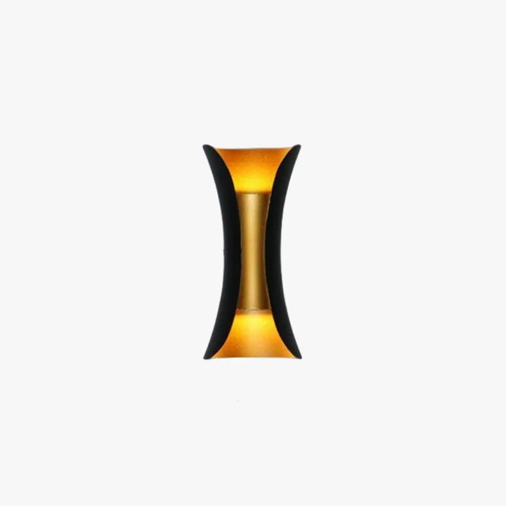 Arcora Curve utomhusvägglampa LED i svart och guld