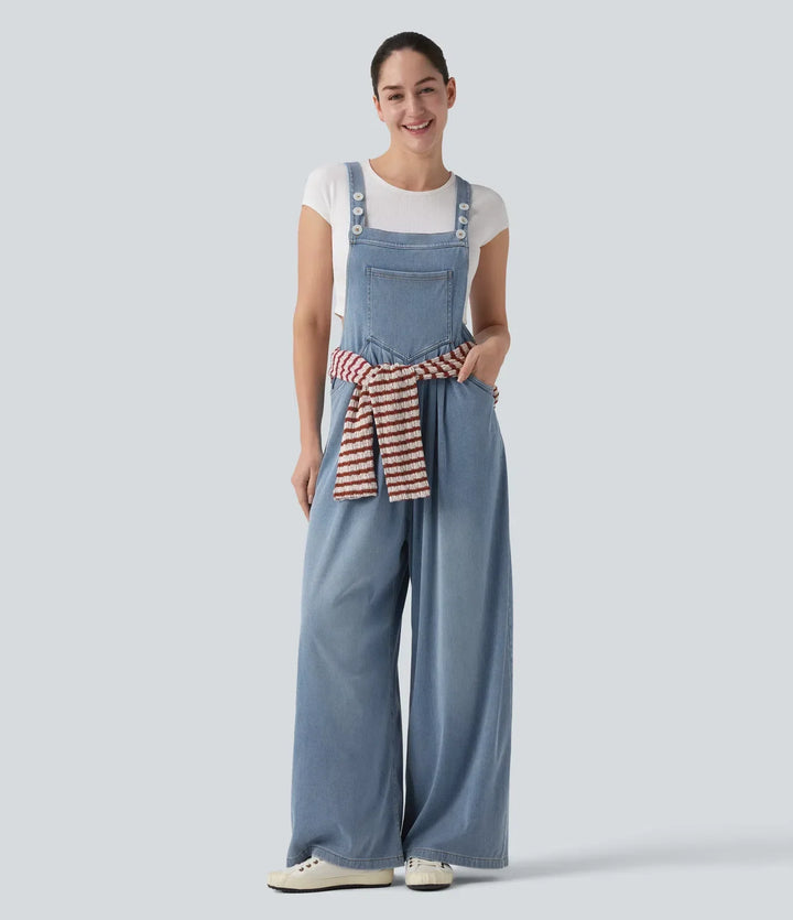 Snygg baggy overall för kvinnor visad i helfigur med fokus på passform