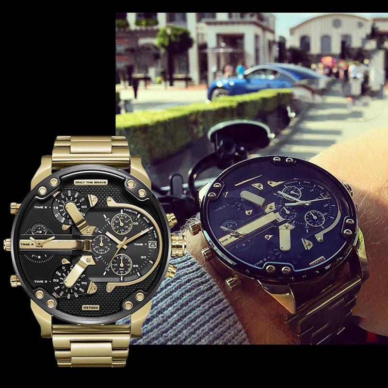 Elegant armbandsur i metall med kronograf och tåligt stålarmband