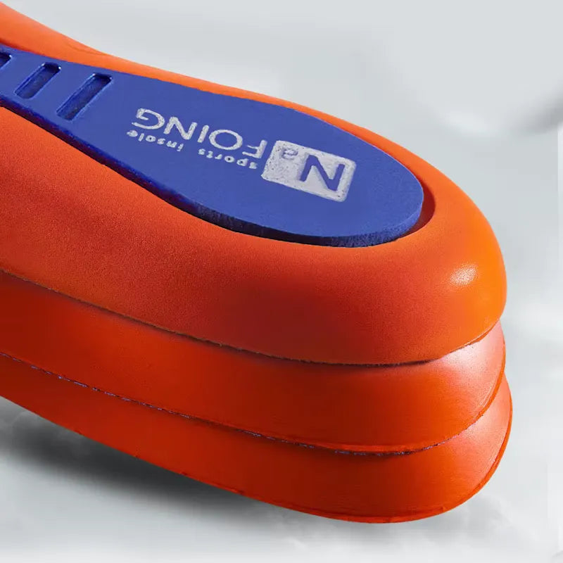 Detaljbild på hälpartiet med extra stötdämpning och ergonomiskt stöd