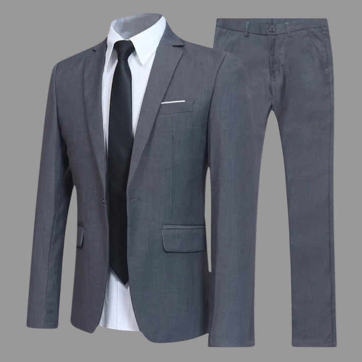 Slim fit herrkostym i klassisk design för formella tillfällen och bröllop