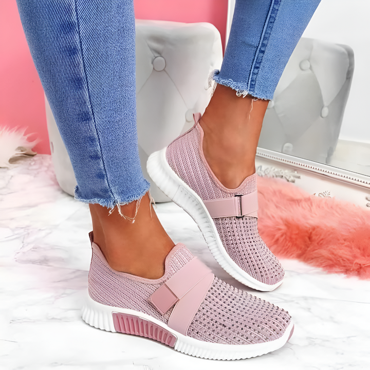 Lätta stickade slip-on träningsskor för dam i snygg design