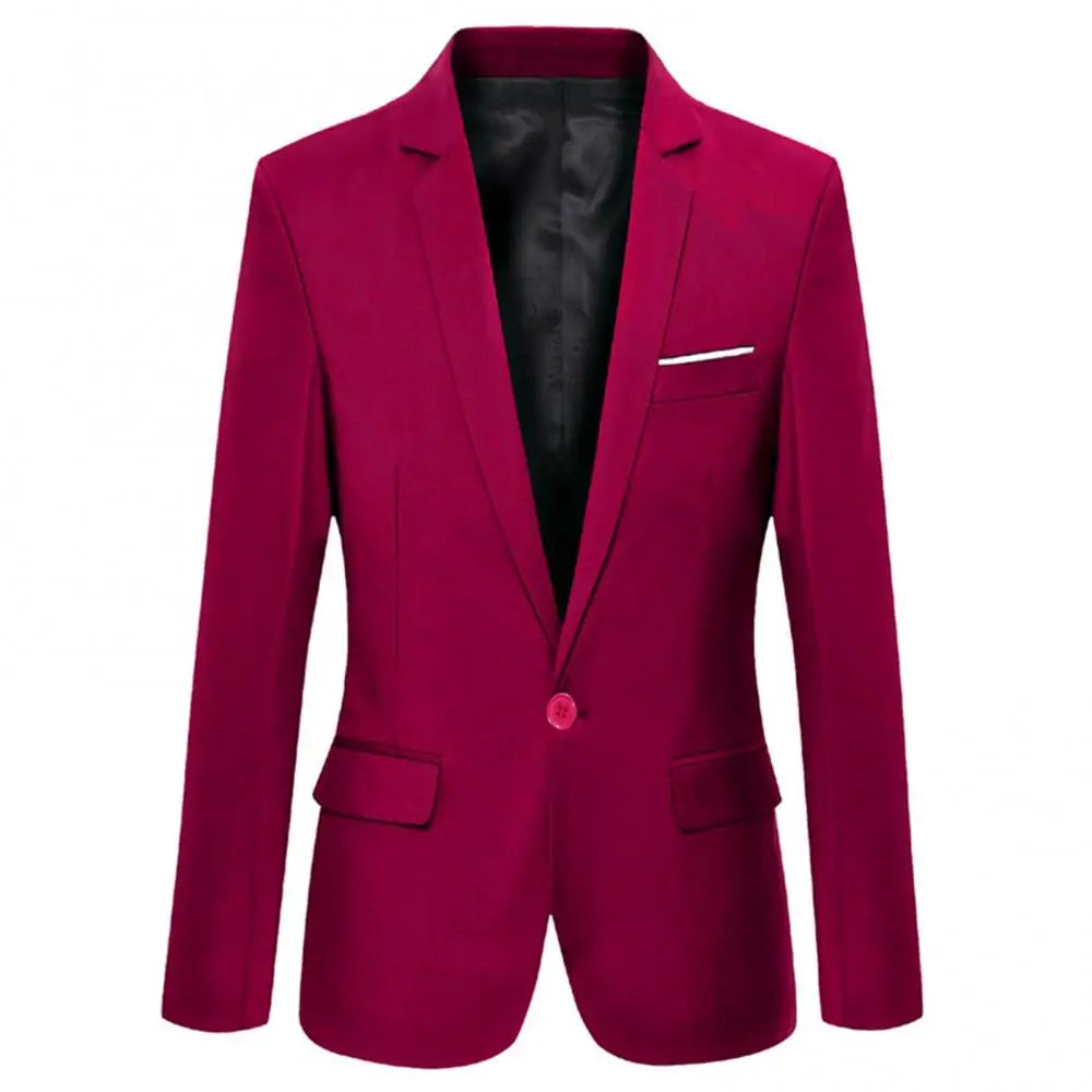 Vinröd slim fit blazer för män upphängd